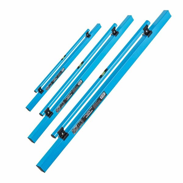 Ox Tools Bundle of 3 Concrete Screeds 4ft & 6ft & 8ft Screed, 48in Screed & 72in Screed & 96in Screed OX-SCREED-3KIT